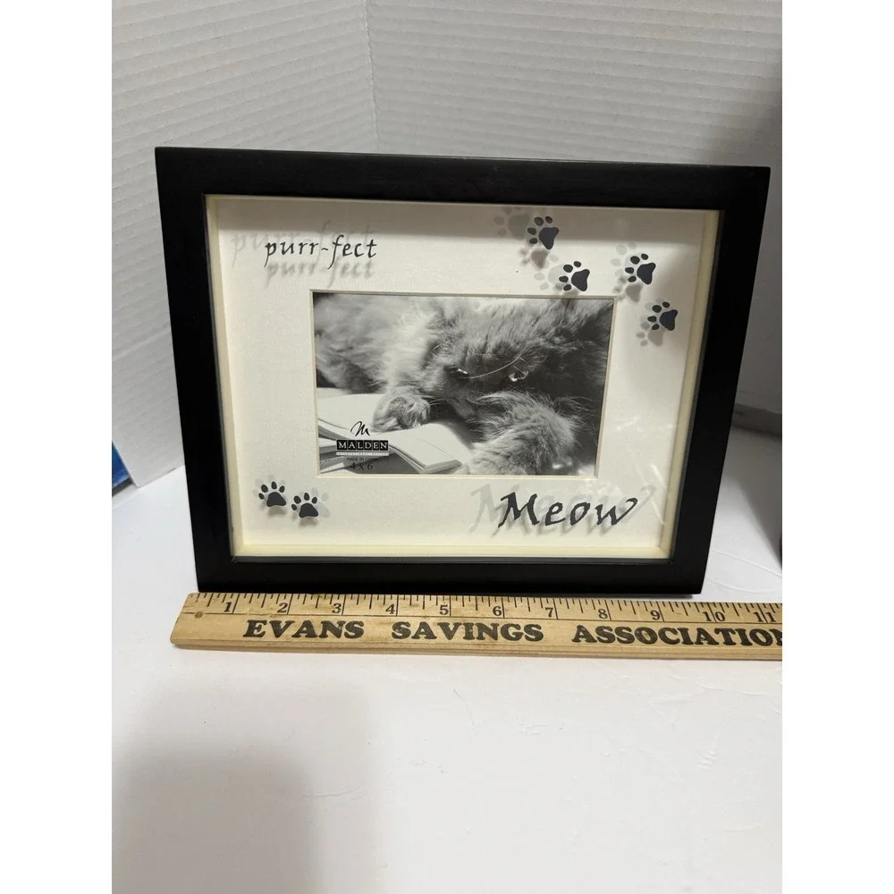 Malden Cat Photo Frame 4 X 6 Photo Black‎ Frame Pet Lover Decor Meow Perfect